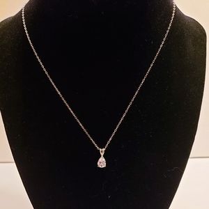 CZ Pear Solitaire in Silver Setting